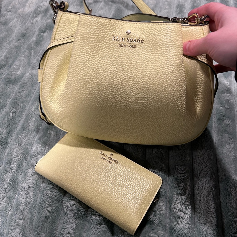 SOLD Kate Spade Yellow Dumpling Bag and Wallet